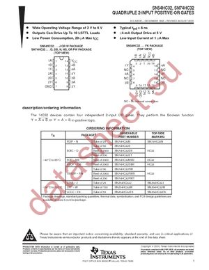 SN74HC32DTG4 datasheet  